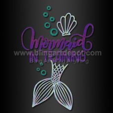 Beautiful Mermaid in Training Heat Transfers Foil Hotfix Design for Decorating Clothing 